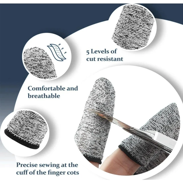 Couvre-doigts Anti-coupure de niveau 5, sécurité haute résistance, gants flexibles Anti-coupure du bout des doigts, outil de cuisine réutilisable et Durable 5 Couvre-doigts Anti-coupure de niveau 5, sécurité haute résistance, gants flexibles Anti-coupure du bout des doigts, outil de cuisine réutilisable et Durable 5