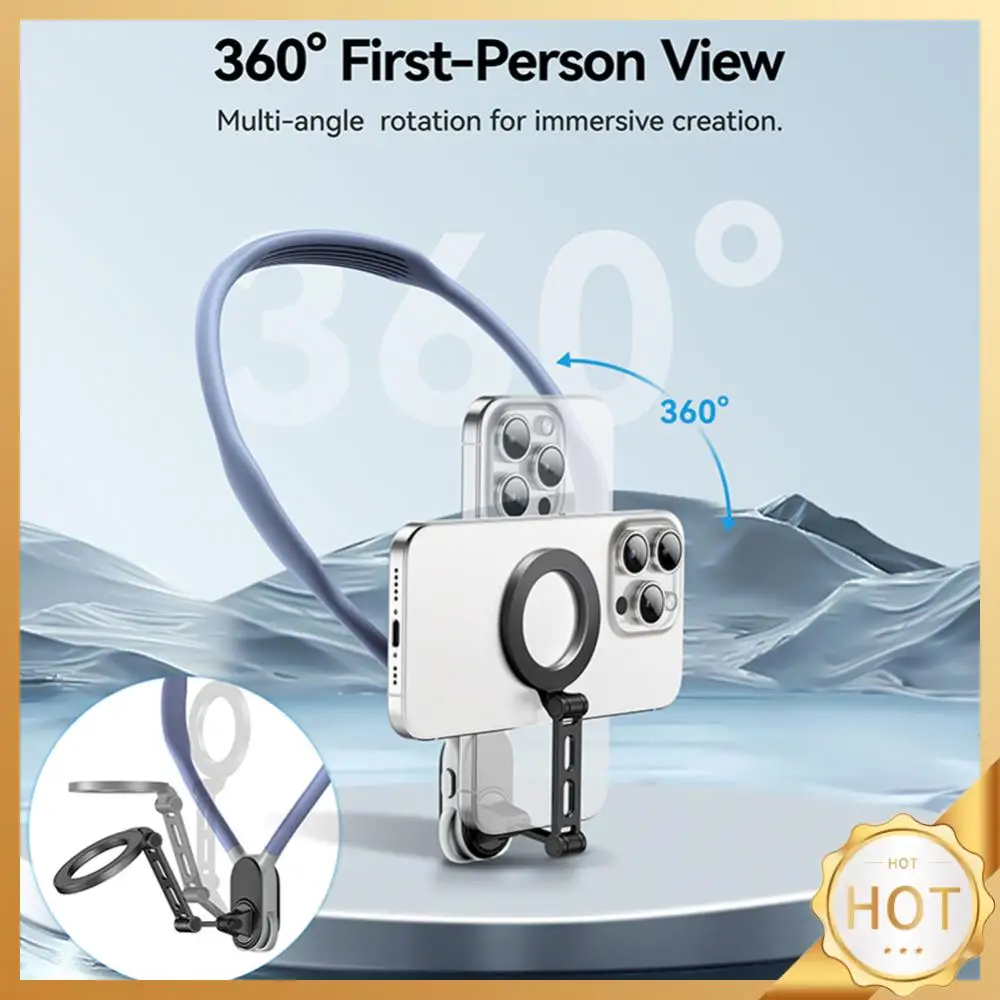 

Магнитное крепление на шею, быстросъемный силиконовый держатель для сотового телефона POV Vlog, аксессуары для телефона