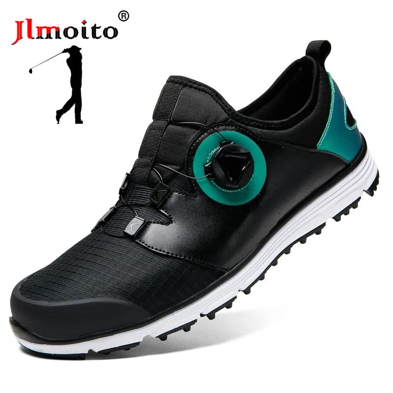 

Summer Men Waterproof Golf Shoes Leather Spikeless Golf Sneakers Breathable Golf Training Sneakers Golf Athletic Shoes Beginner