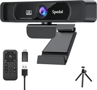 Spedal 931 HD 4K 30Fps 120 Wide Angle Webcam Wtih Microphone Remote Control Streaming PC Conferencin Windows Mac Linux