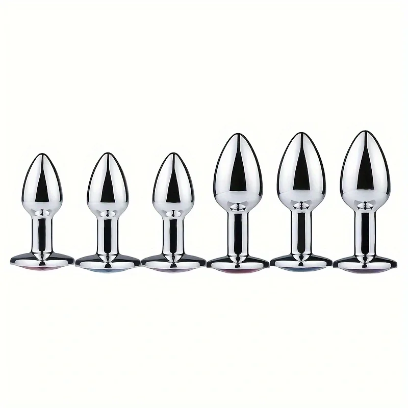 Luxury Metal Butt Toys Heart Shaped Anal Trainer Jewel Butt Plug Kit SM Adult Gay Anal Plugs 1PC