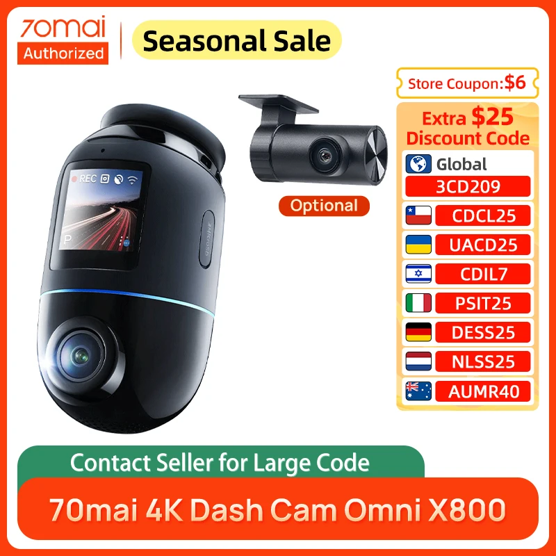 70mai 4Kドライブレコーダー Omni X800 4Gハードワイヤーキット UP04