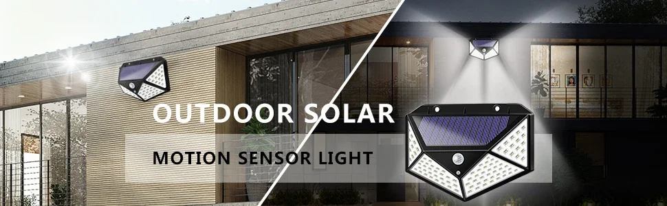 100 LED Solar Motion Sensor Wall Light