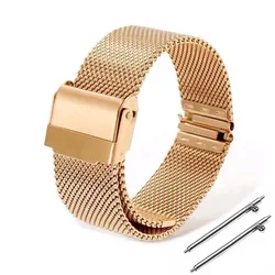 Elegant Stainless Steel Milanese Mesh Watch Strap Bracelet - 22mm (Gold)