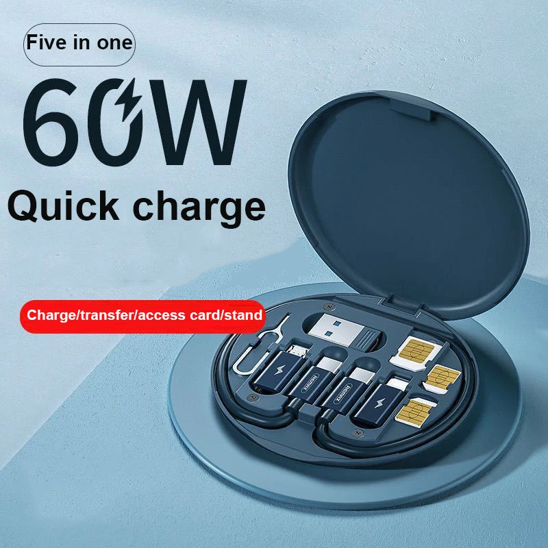 60W 5in1 USB C Cable To USB Type C Fast Charger Data Cable