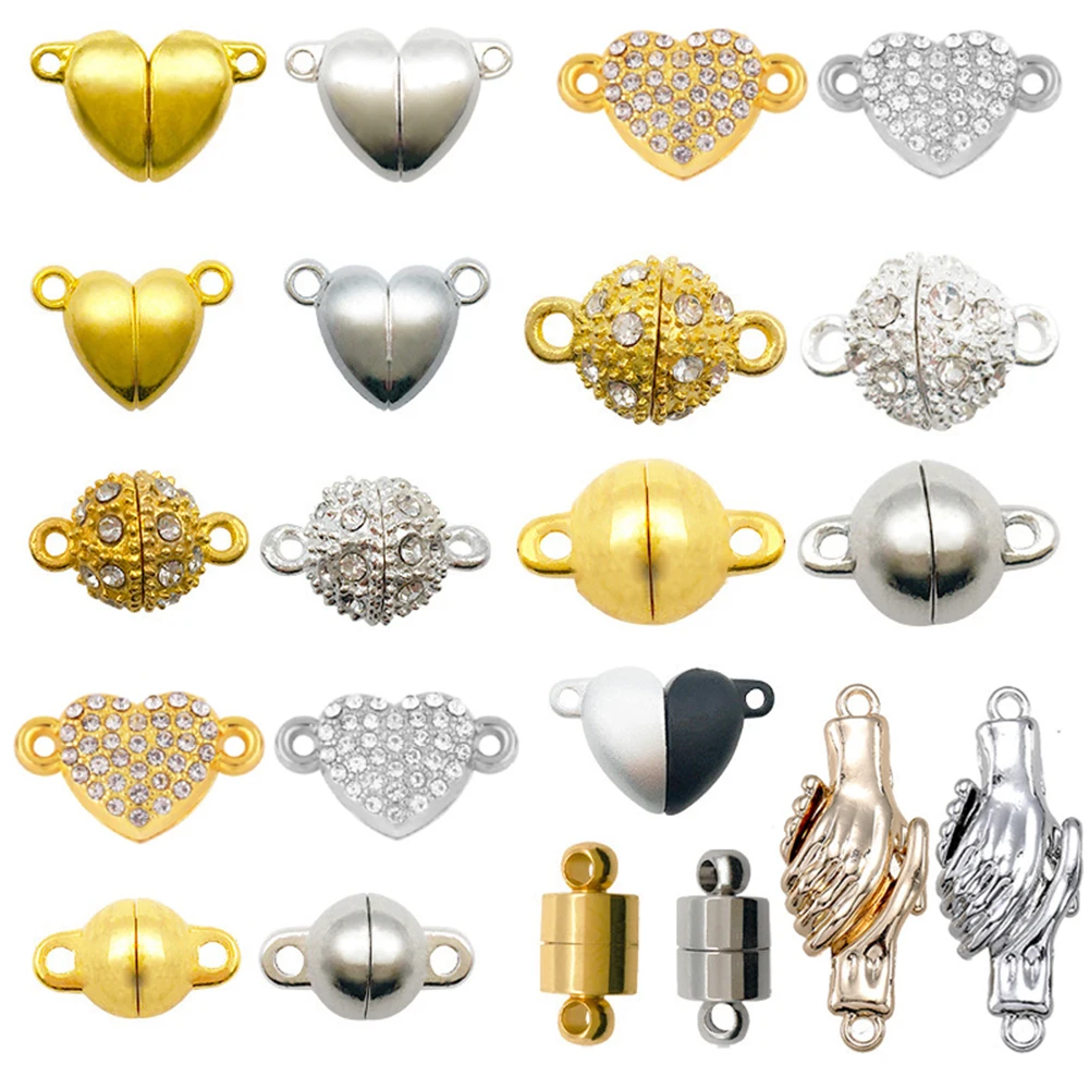 5 pairs Heart Shape Clasp DIY Bracelet Necklace Charms End