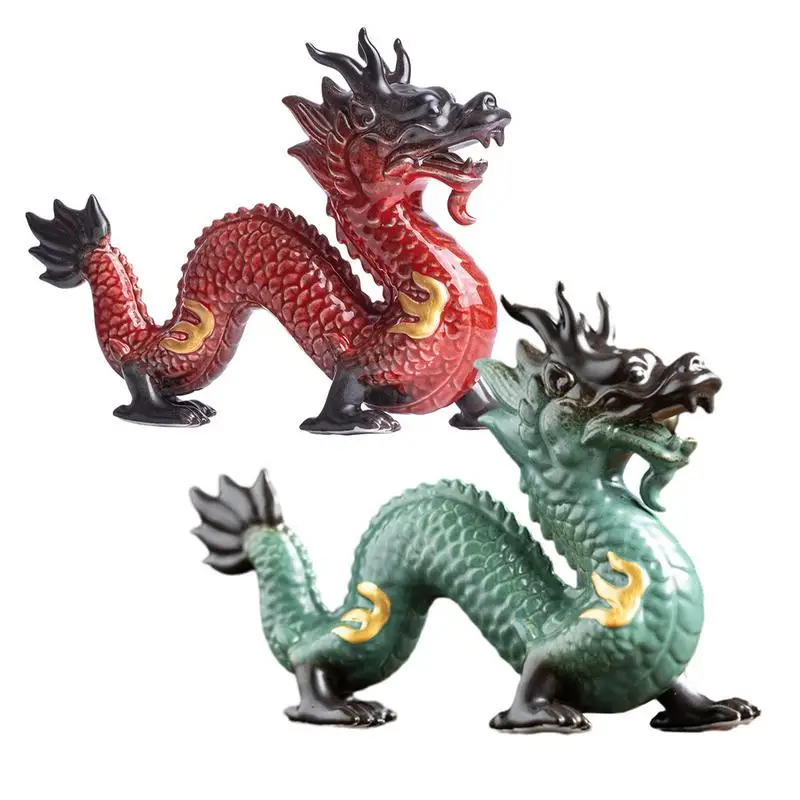 

Dragon Statues for Home Decor Ceramic Animal Statues Small Feng Shui Dragon Statue Chinese Dragon Figurines Dragon Sculpture