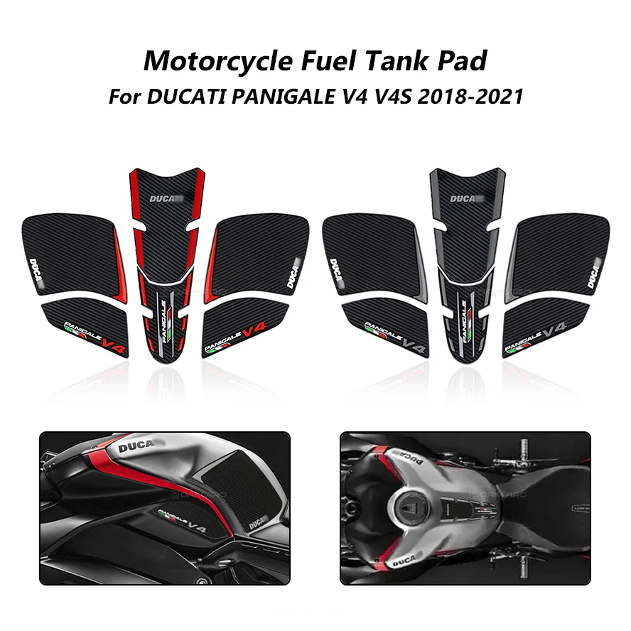 

Motorcycle Fuel Tank Pad Stickers Tankpad For DUCATI Panigale V4 V4S 2018-2021 3D Sticker Tank Cover Decoration Accessories