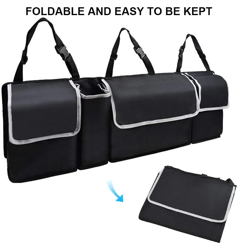 Organizer Laterale Per Auto In Tessuto Oxford 600D – 2 Pezzi Pieghevoli Con Tasche A Rete E Cerniera