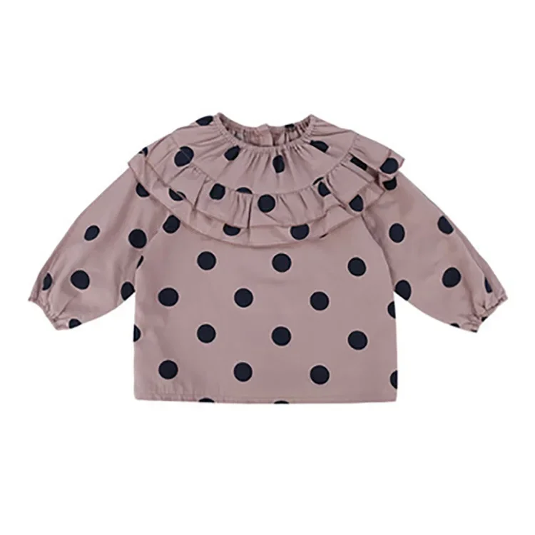 Cute Baby Girl Long Sleeve Cotton Romper Lace Trimmed Prevent Dirtying Feeding Cover up Children's Apparel from Mainland China