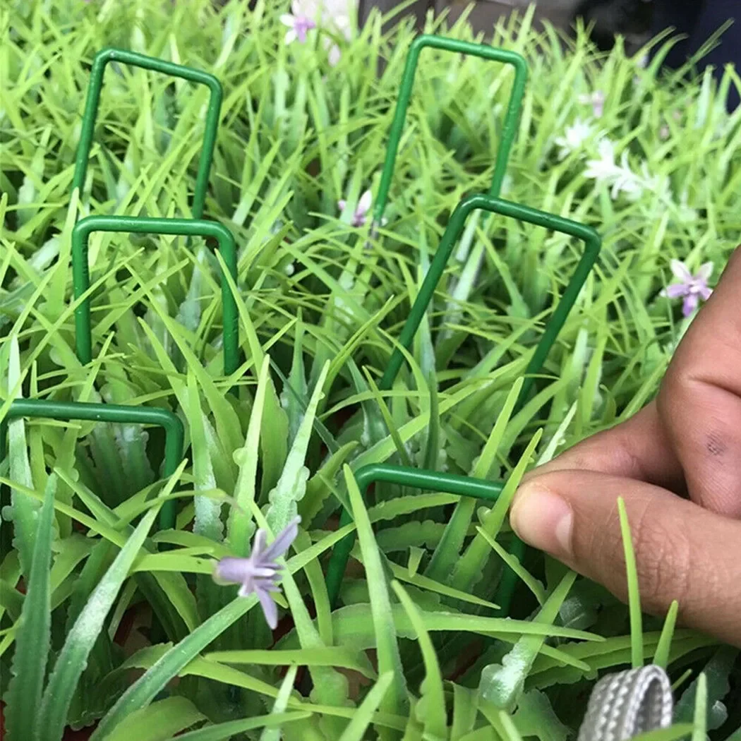 20pcs Galvanised Metal Ground U Tent Pegs Gazebo Camping Tarpaulin Hooks 3mm*30mm*150mm Tarpaulin Fixing Lawn U-Shape Pegs