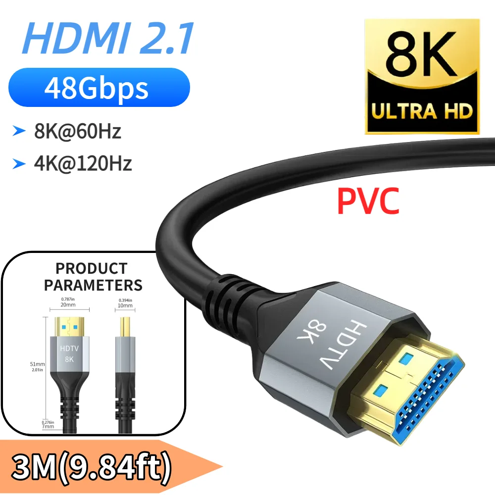 Ultra High-Speed 8K HDMI Cable with HDR and EARC Support
