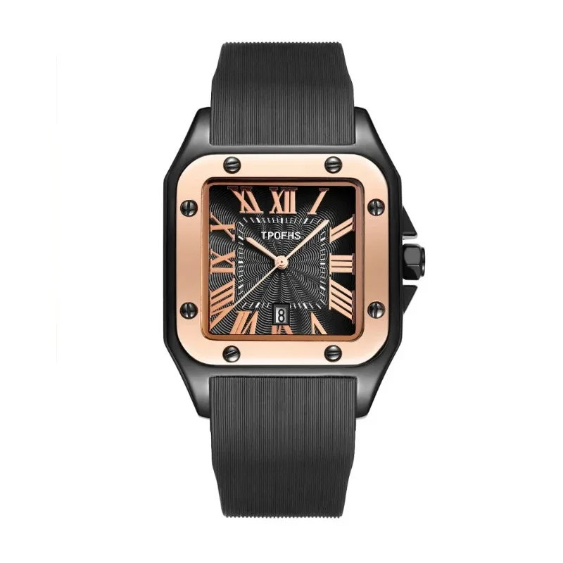 

Quartz Movement Roman Square Watches Fashion Wristwatch Ladies Rose Gold Watches Gift for Girlfriend Men Clock Female Wristband