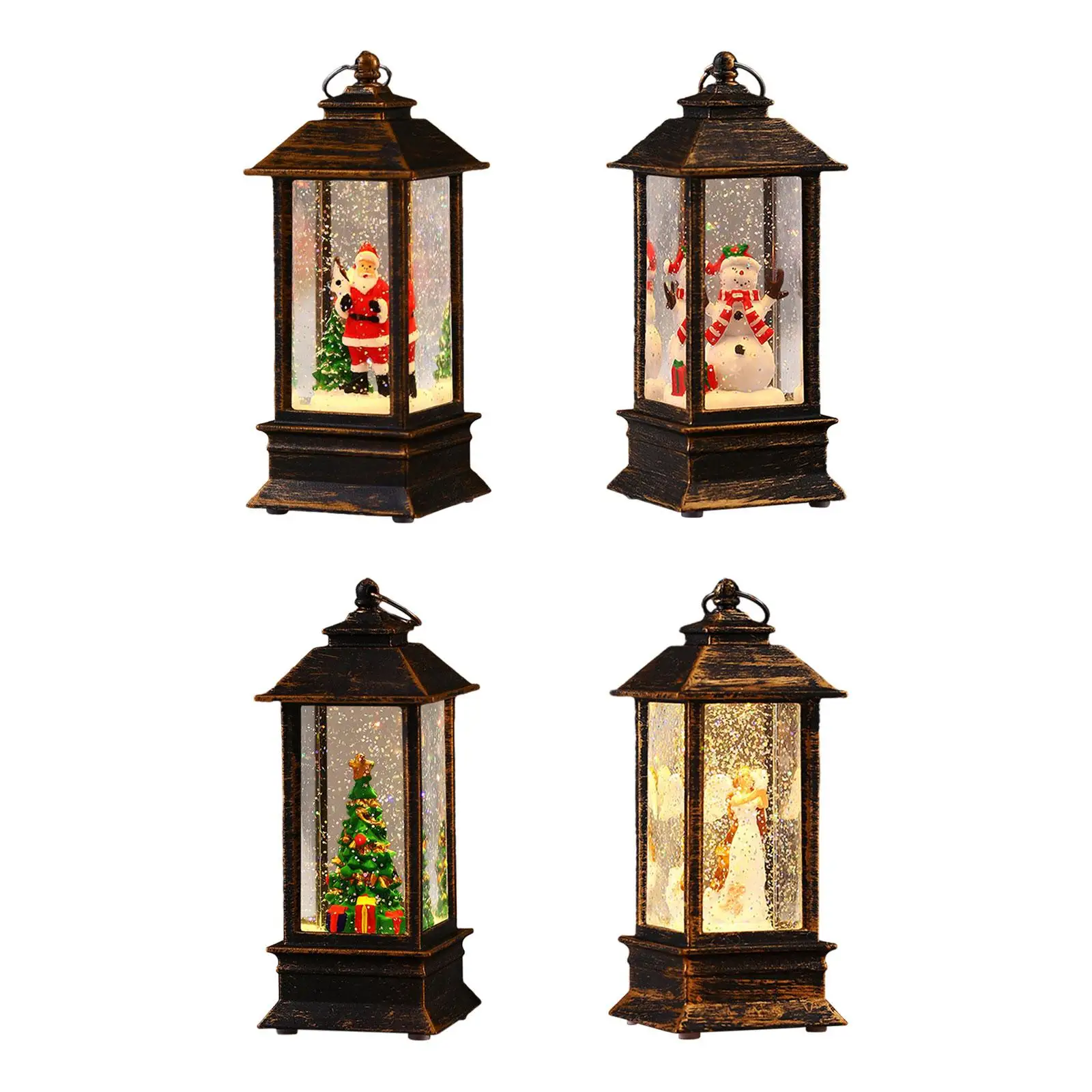 

Lighted Christmas Snow Globe Lantern Desktop Statue for Bedroom Office Desk
