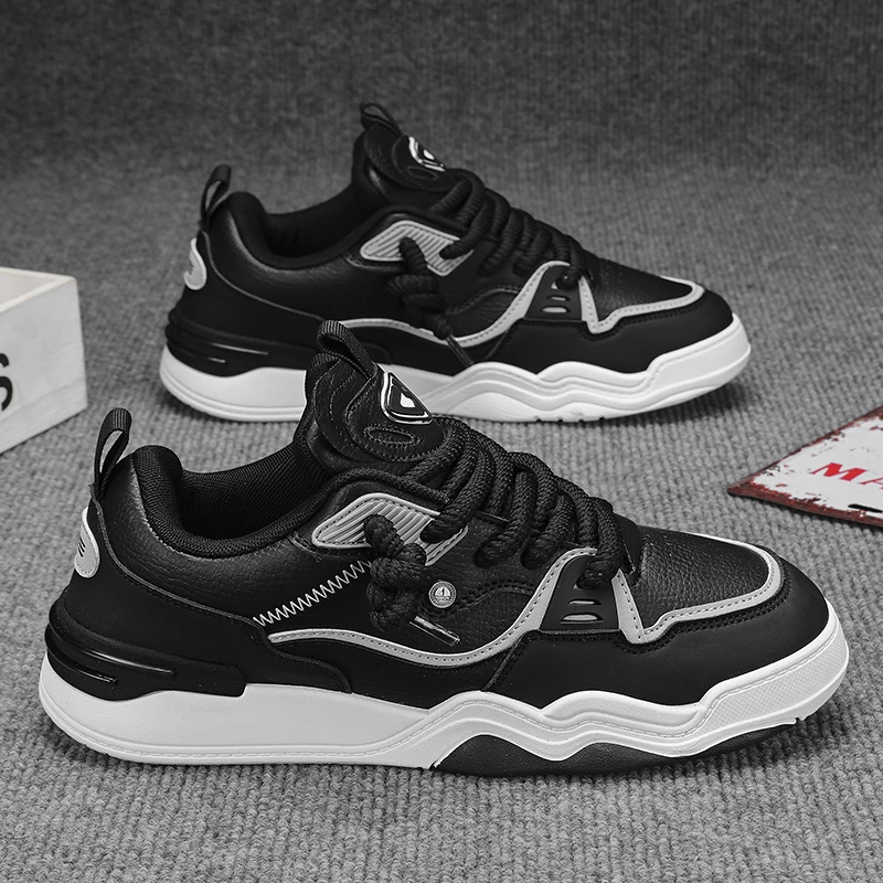 

CYYTL Mens Shoes New In Male Sneakers Casual Leather Platform Luxury Tennis Trainers Student Loafers Outdoor Walking Skateboard