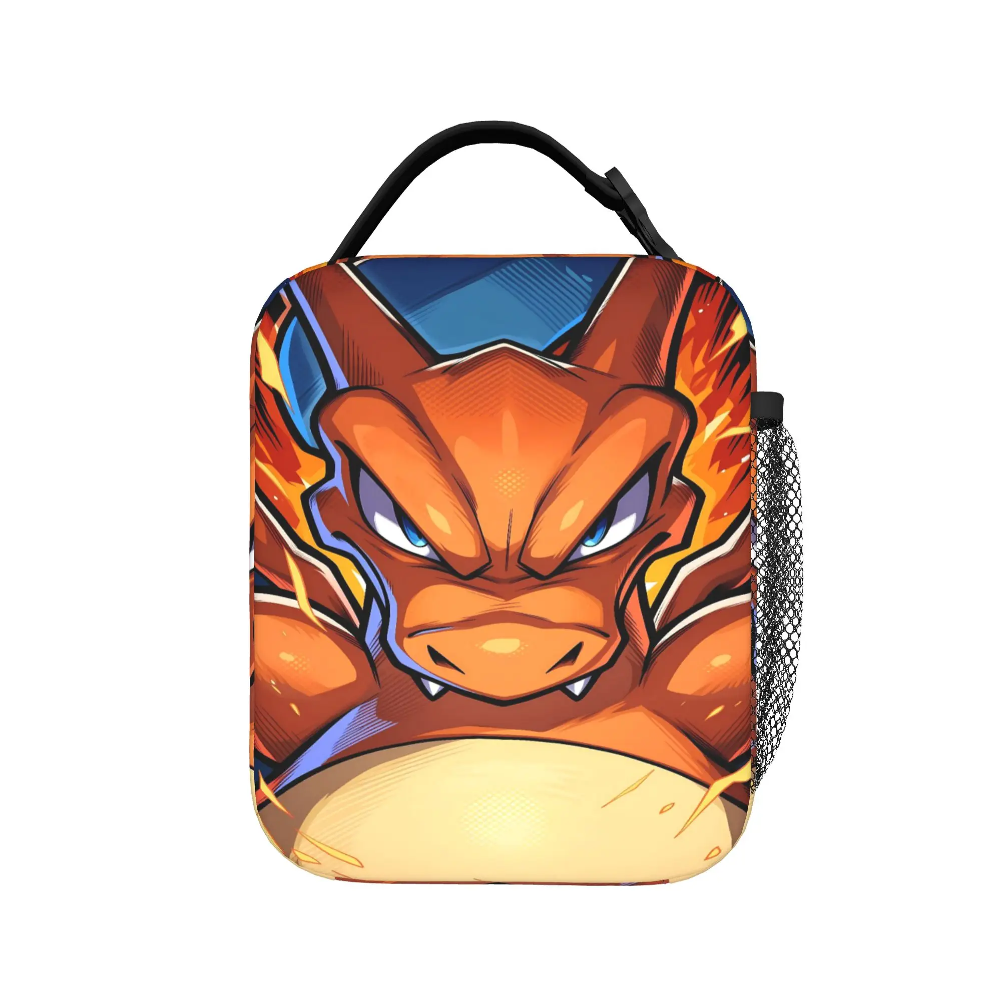 Charizard Battle Pose Anime Aesthetic Lunch Bag - Portable Oxford Cooler Box for Kids and Office