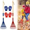 Small Garden Rake For Kids Wooden Handle Garden Leaves Rake Kids Lawn Rakes With Detachable Wooden Handle For Outdoor 2