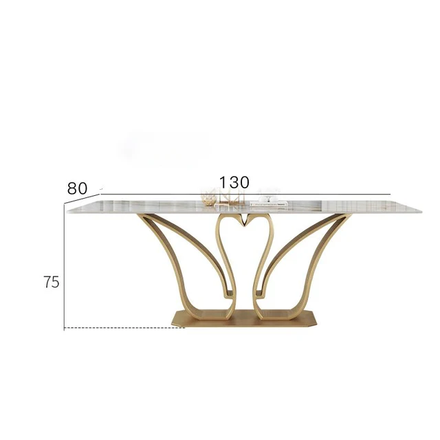 Luxury Mobile Dining Table Shape Rectangular Island Table 1.8m 6 Chairs