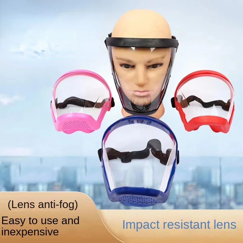 Work Protection Mask 1pcs Kitchen Anti-splash Face Mask Transparent Full Face Shield Safety Glasses Eye Protection Anti-Splash Fog Windproof