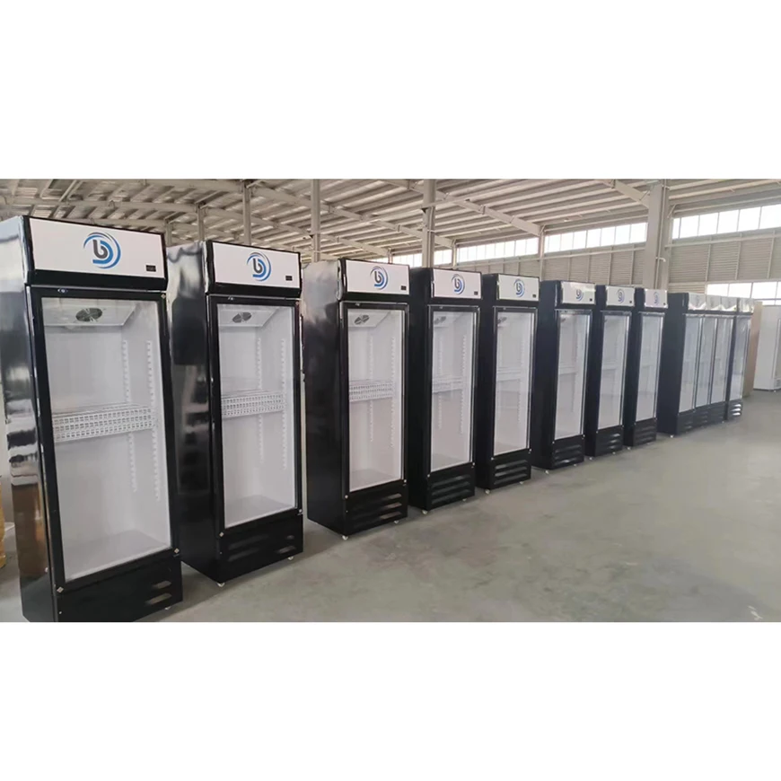 Store Supermarket Upright Beverage Cold Drink Commercial Fridge Display Single Glass Door Refrigerator