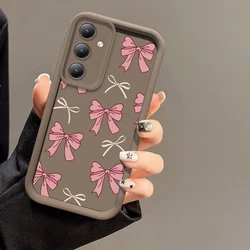 Chic Pink Bow Knot Shockproof Silicone Phone Case for S20 (Brown - 677)