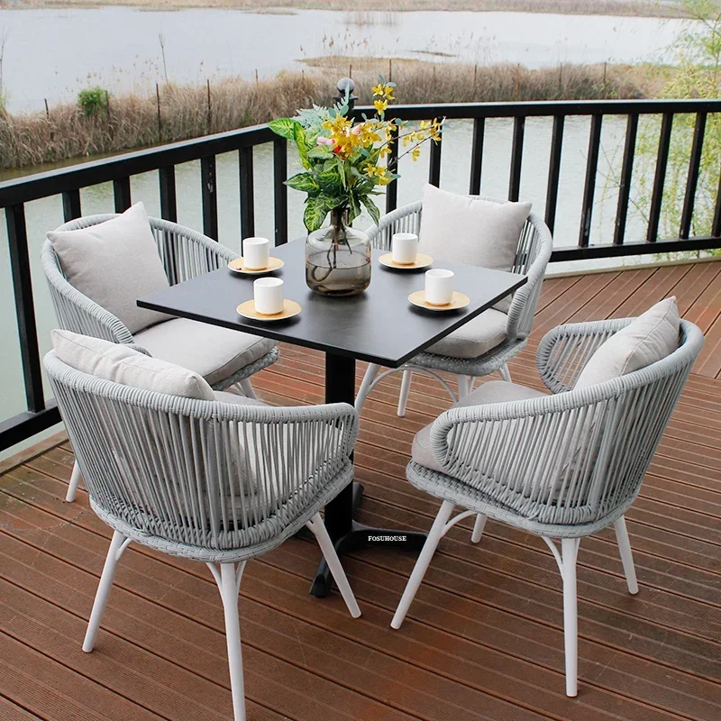 Hotel Coffee Shop Villa Leisure Garden Chairs Outdoor Balcony Small Apartment Rattan Chair Reception Lounge Chair Home Furniture
