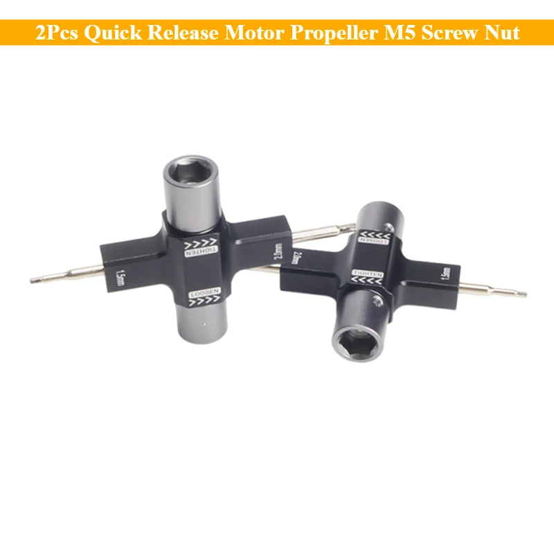 2개입 퀵 릴리즈 모터 프로펠러 M5 스크류 너트 렌치 일방향 1.5mm/2.0mm 베어링 도구 드라이버 RC FPV 드론용