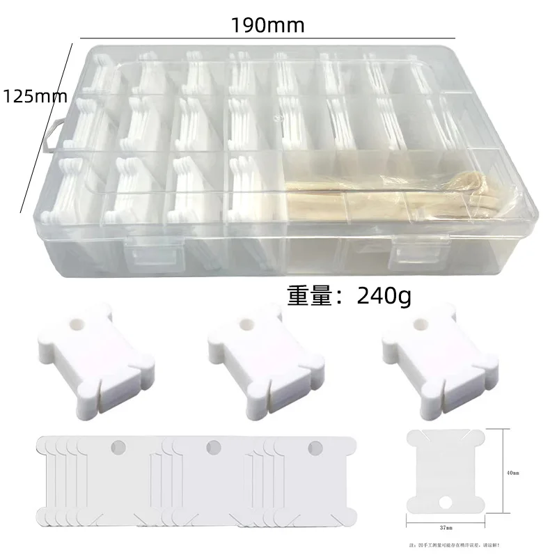 Plastic Bobbins and Bobbin Winder Set Spool Thread Card Embroidery Floss DIY Stitch Thread Organizer Holder Sewing Tools