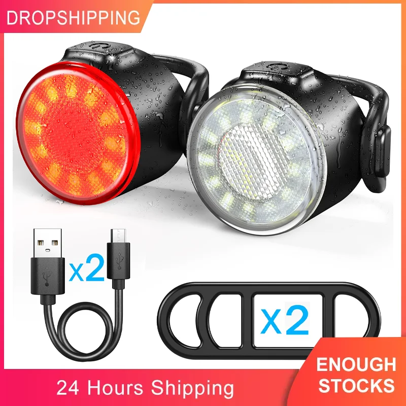 Bicycle Rear Light Bike Usb Led Waterproof Safety Warning Light Helmet