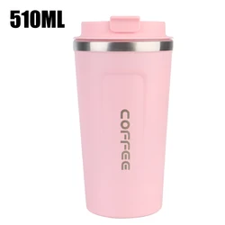 Stainless Steel Leak - Proof Travel Thermo Mug - Double - Walled Insulated Coffee Cup - 501 - 600ml (510ML Pink)