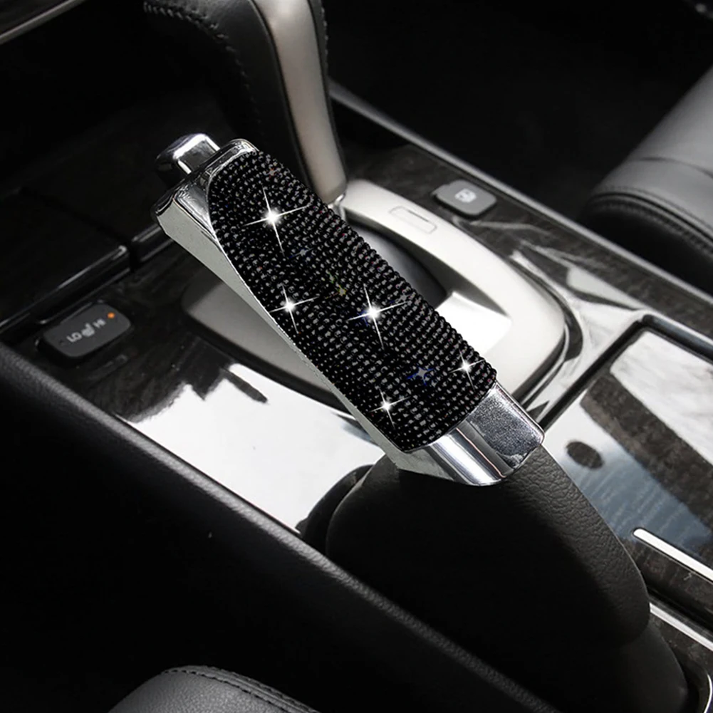 Hand Brake Cover Gear Head Cover Universal Crystal Car Handbrake Covers Anti-slip Auto Gear Shift Collars Bling Diamond Car Interior Accessories for Woman