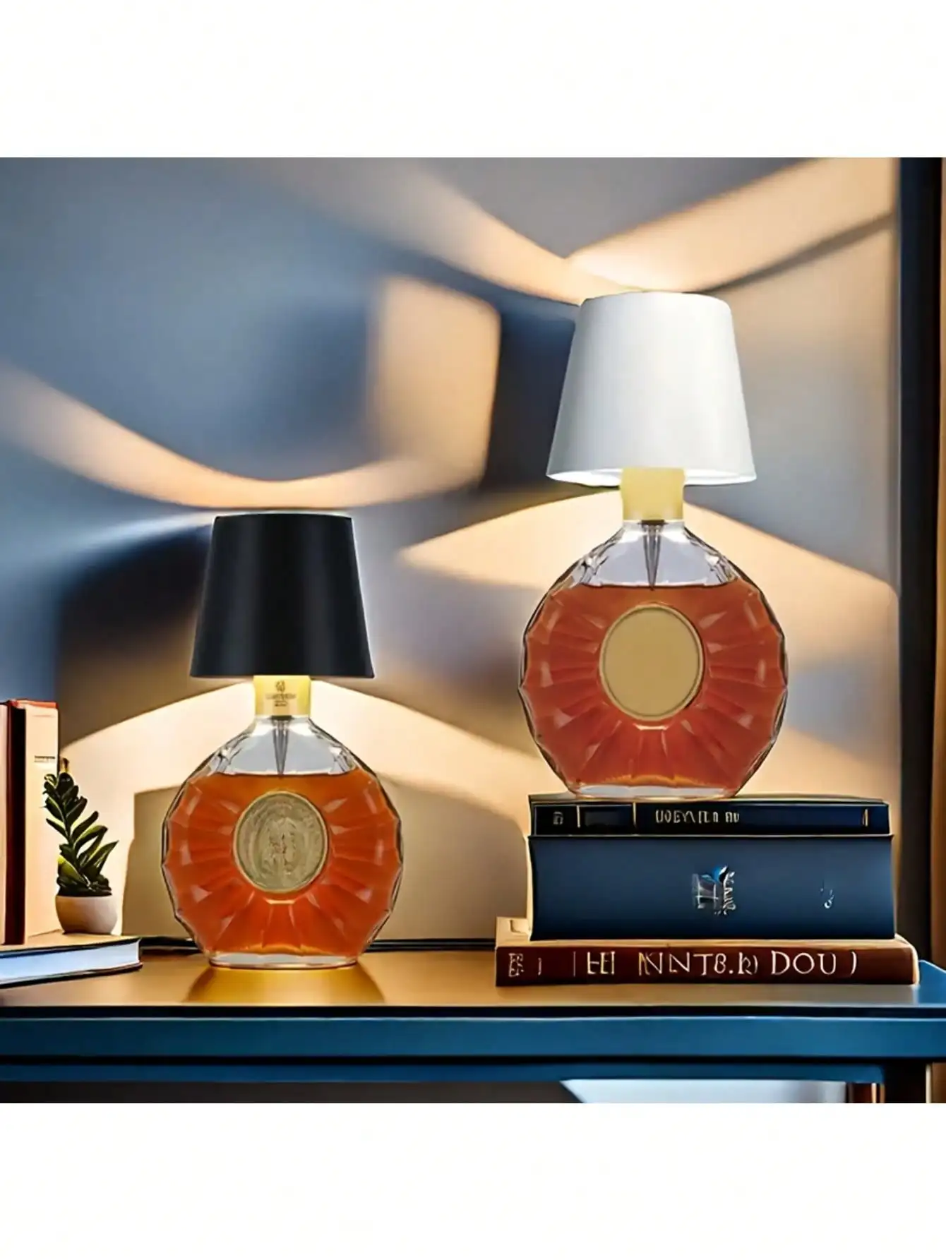 Upgraded wireless wine bottle lamp, 2025 new three-color stepless dimming wine bottle lamp, rechargeable wireless touch LED tabl