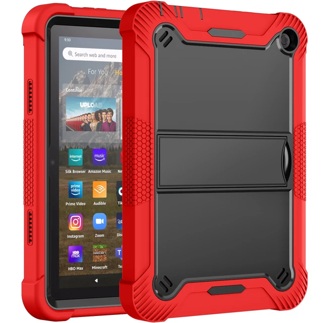 Fintie Shockproof Case For Fire Max 11 (13th Generation, 2023 Release), [Tuatara] Rugged Unibody Hybrid Kickstand Cover With Built-in Screen Protector, Black - Foto 9