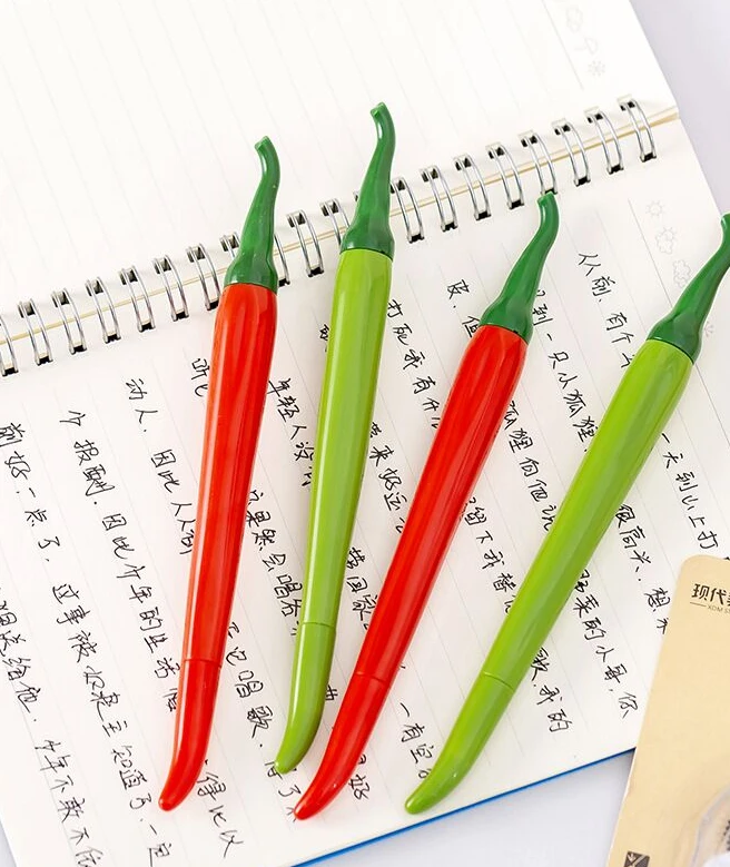 

1 Pcs Gel Pen Simulated pepper Rollerball pen 0.5mm black refill Rollerball pen Gifts for children Elementary school writing pen
