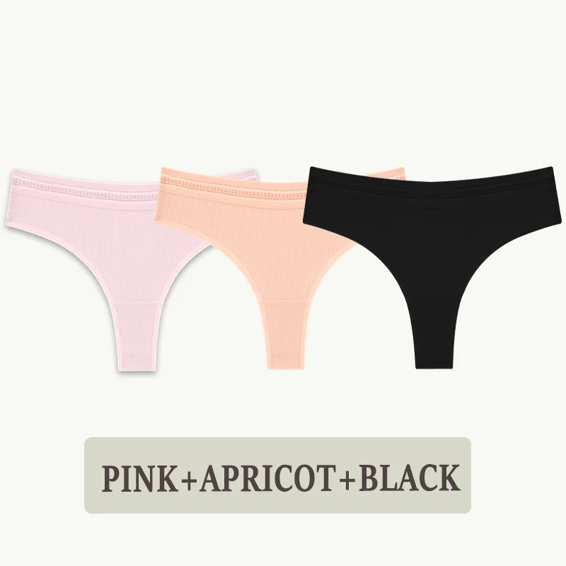 thumbnail image 1 of Tangas de algodón sin costuras para mujer, ropa interior Deportiva Femenina, lencería Sexy de cintura baja, bragas de piezas, calzoncillos íntimos, 3 S-XL, 1 of 5