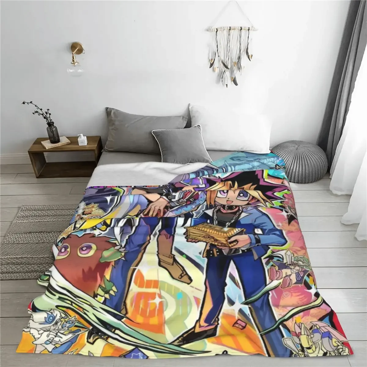 YuGiOh! Card Game Anime Knitted Blanket Coral Fleece Plush Yugi Muto Cartoon Super Warm Throw Blanket for Bedding Couch Bed Rug 2