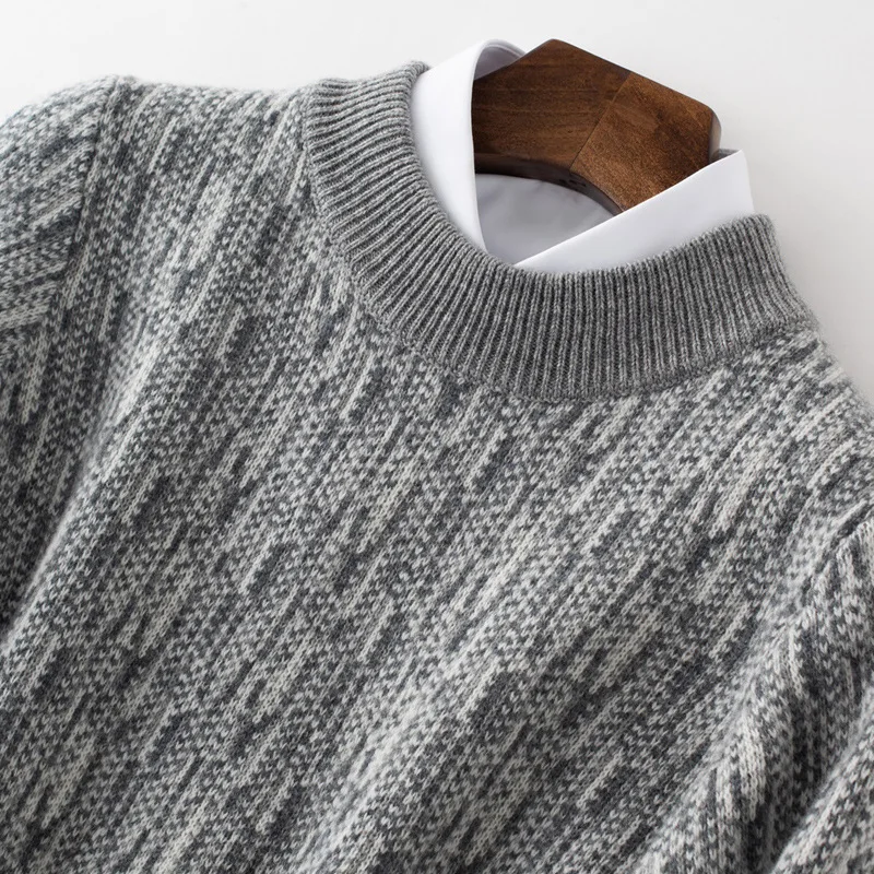 Fashion Wool Sweater Men's O-Neck Pullover 2023 Autumn/Winter Soft and Warm Knitted Pullover Knitted Sweater Top 100% men
