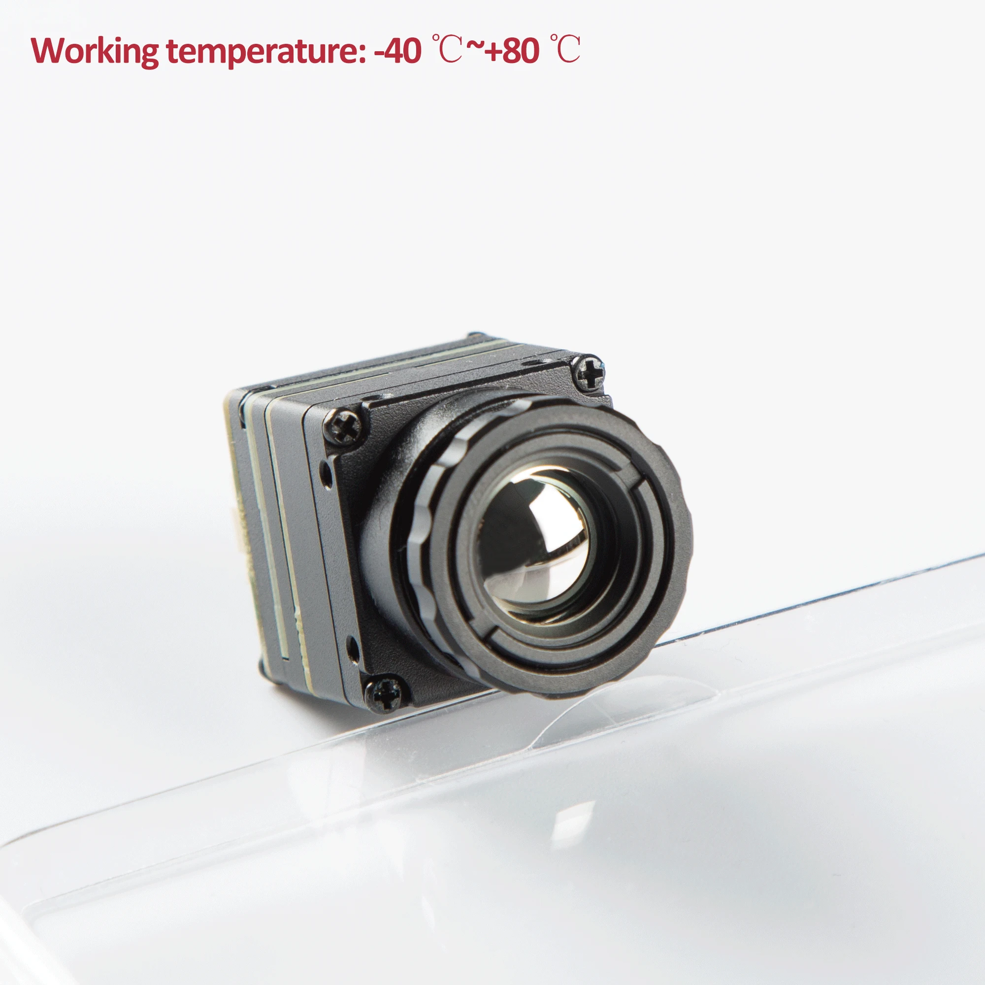 Image thermique affichée sur écran FPV montrant les variations de température captées par le module caméra.