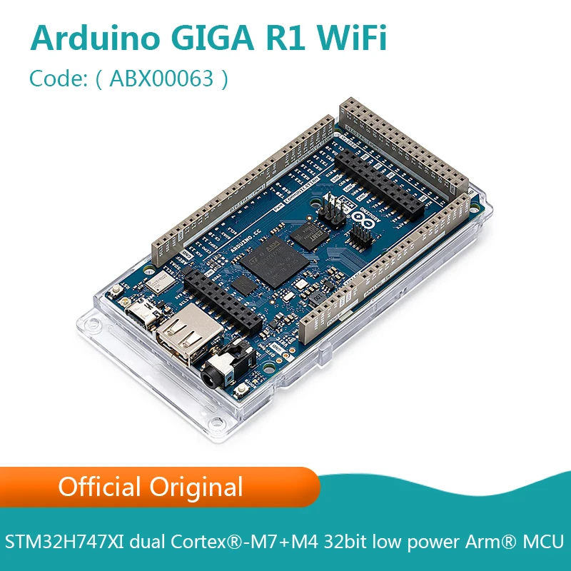 

Официальная оригинальная макетная плата Arduino GIGA R1 WiFi ABX00063 STM32H747XI Dual Cortex M7 + M4 32 бит с низким энергопотреблением Arm MCU