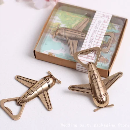 

10/25/50pcs/lot Antique Air Plane Airplane Shape Wine Beer Bottle Opener Metal Openers For Wedding Party Gift Favors New