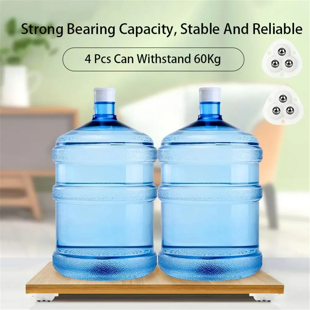 Self Adhesive Pulley Universal Wheel 4Pcs 3 Beads Pulley Mute Ball for Household Storage Box Cupboard Mobile Base self adhesive rollers self adhesive wheels sticky pulley wheels