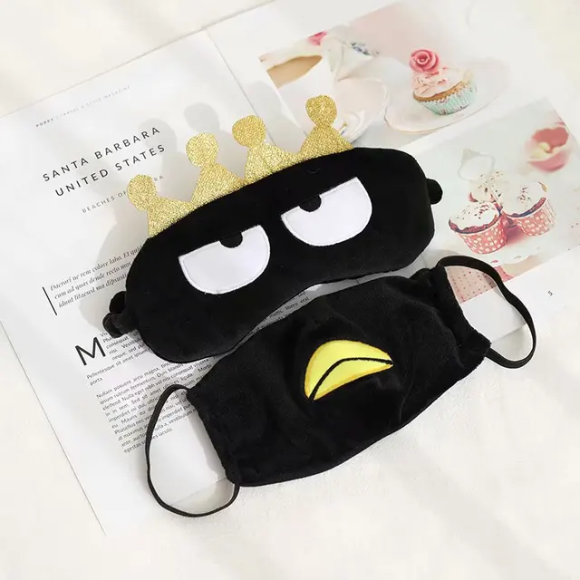 Kawaii Sanrios Bad Badtz-Maru Plush Toy Anime Cartoon Nap Eye Mask Cute XO Mask Soft Stuffed Plush Coin Purse Girls Kids Gift 2