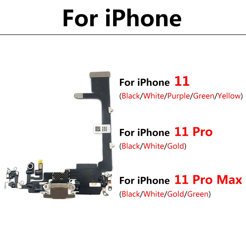 

Micro USB Charger Dock Connector Charging Port Microphone Flex Cable Replacement Parts For iPhone 11 Pro Max