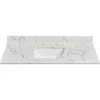 Bathroom Vanity Top with Undermount Rectangular Middle Sink and 4" Height Backsplash, Pre-Drilled 8 Inch Faucet Hole 1