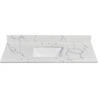 Bathroom Vanity Top with Undermount Rectangular Middle Sink and 4" Height Backsplash, Pre-Drilled 8 Inch Faucet Hole 1