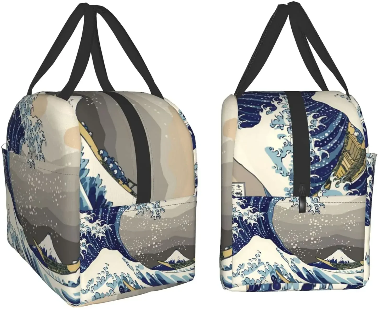 Lunch Bag for Women The Great Wave Off Kanagawa Art Insulated Lunch Box Cooler Tote for Work Office School Picnic Bento Bag