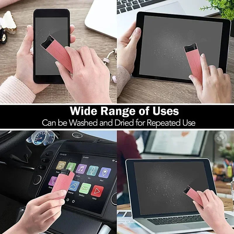 2 in 1 Phone PC Cleaners Microfiber Cloth Set Portable Cleaning Computer Screen Cleaner for Macbook IPhone Samsung Xiaomi Tablet 4