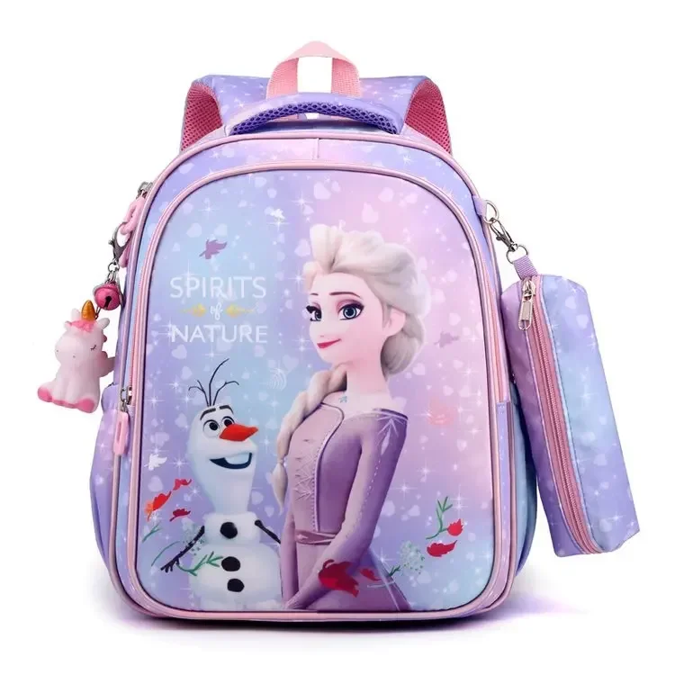 Disney Kids Cartoon  frozen avenger Spider-Man Backpack  Schoolbag Girls Princess  Backpack Primary Schoolbag plus Coin Purse 2