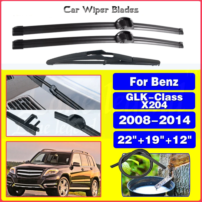 

Wiper LHD Front & Rear Wiper Blades Set For Mercedes-Benz GLK-Class X204 2008 - 2014 Windshield Windscreen 22"+19"+12"