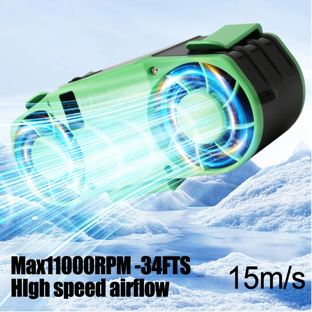 Ventilateur portable multifonctionnel 30000 mAh à double clip avec fonction de batterie externe, ventilateur électrique mains libres pour le camping en extérieur 2